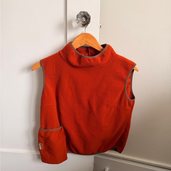 Cop.Copine Jackets & Blazers - Vintage Cop Copine orange Sleeveless Fleece Vest